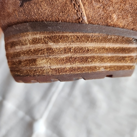 Born Womens Sylvia Ankle Bootie Brown Distressed sz 6 Leather Upper Cowgirl Boho - Picture 9 of 13